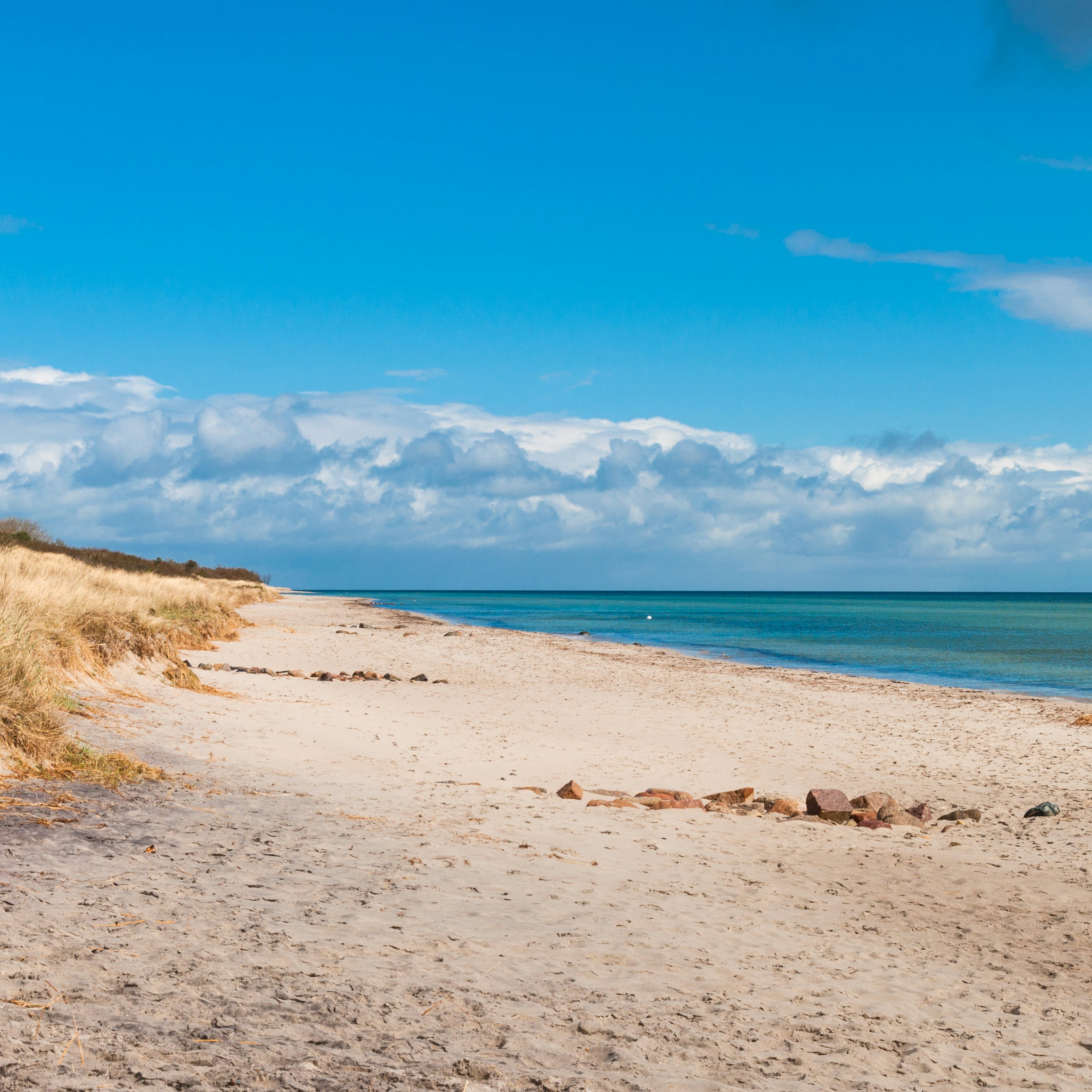 Marielyst beach in Denmark on a spring day.