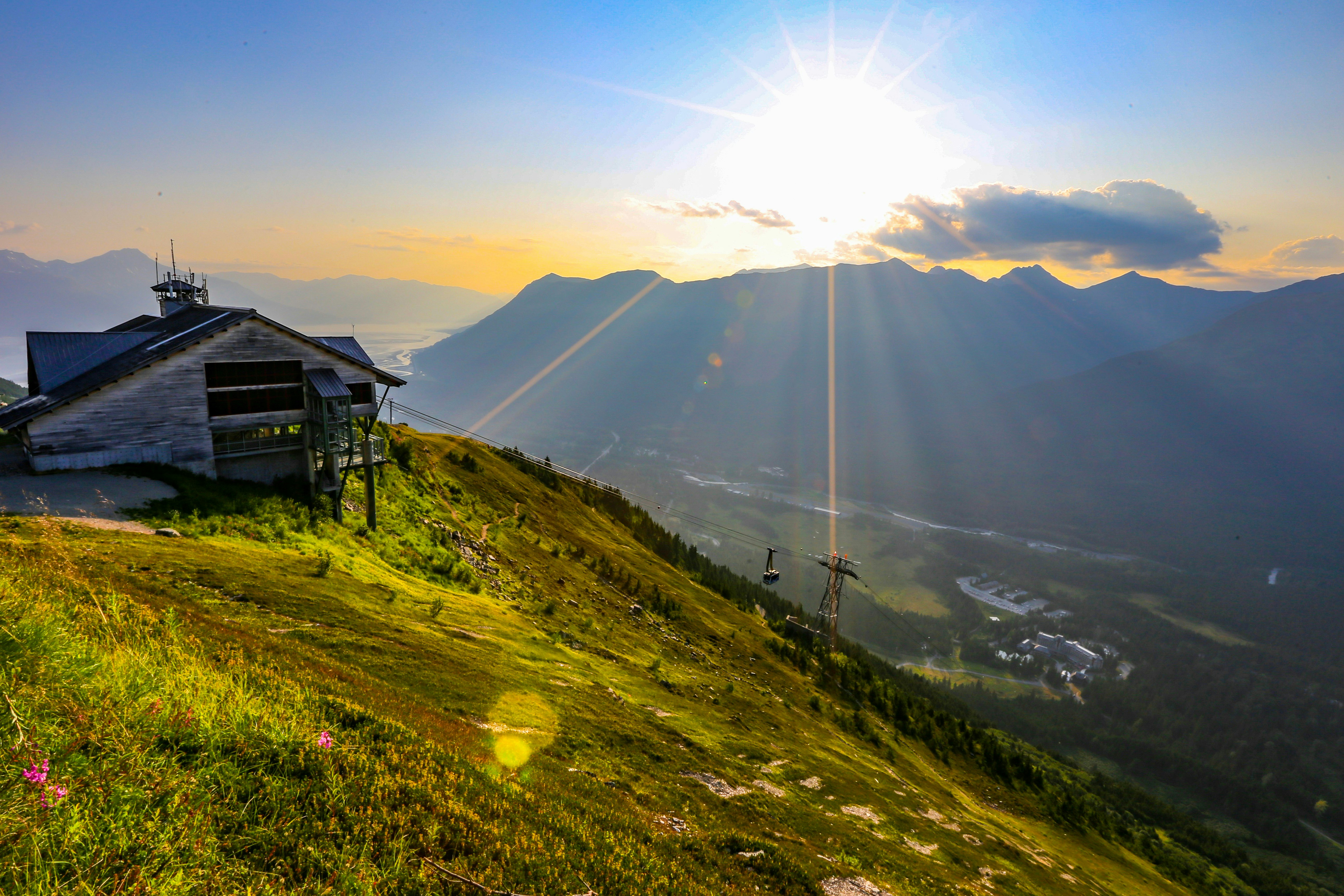 Tram at Mount Alyeska ski resort in Girdwood, Alaska.
