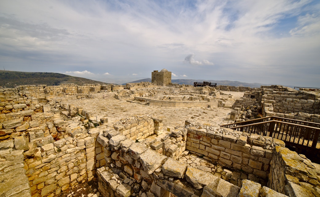 Ruins of Samaritan Temple on Mount Gherisim, Israel.