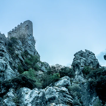 Castle of Albanchez de Mágina inserted in full rock.