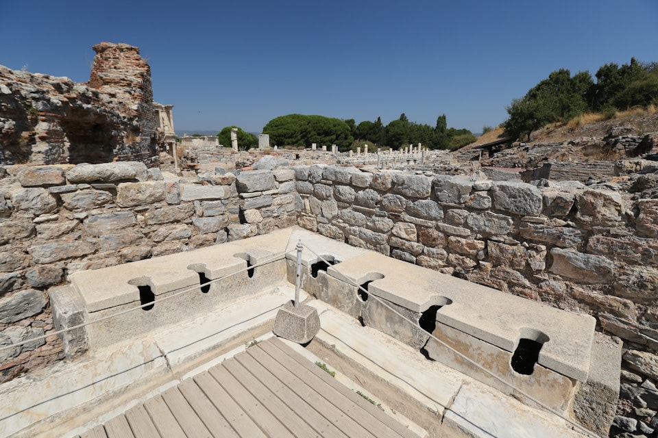 Public Toilets of Ephesus Ancient City, Izmir City, Turkey.
