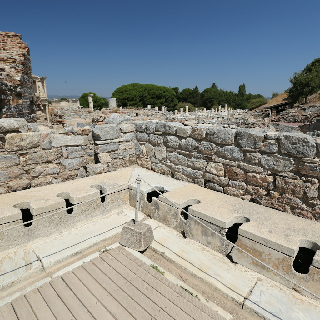 Public Toilets of Ephesus Ancient City, Izmir City, Turkey.