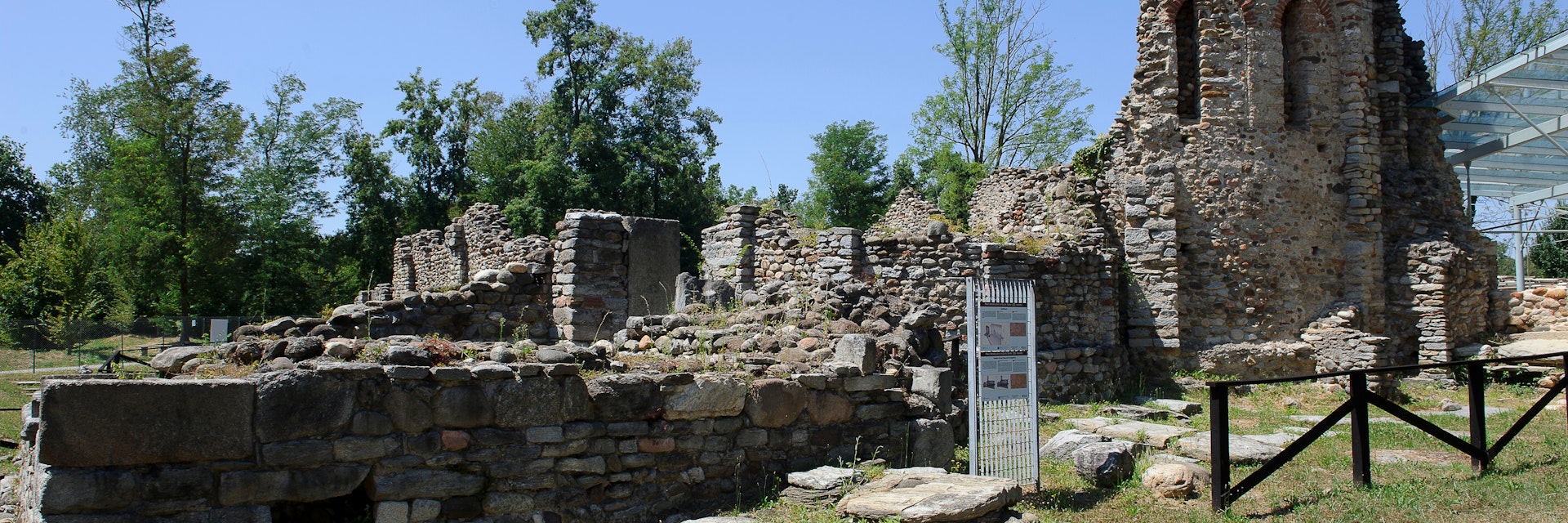 The archaeological area of Castelseprio with the ruins of a village destroyed in the 13th century. 