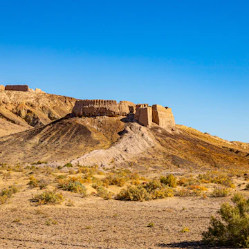 The Ayaz Qala fortresses in the Kyzylkum Desert, Uzbekistan.