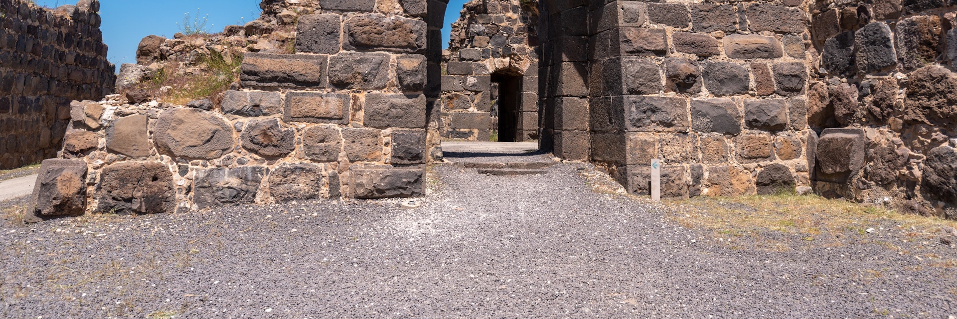 Arched features of Belvoir Fortress, Kohav HaYarden National Park in Israel.
