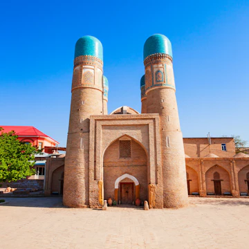 Char Minar in the historic city of Bukhara, Uzbekistan.