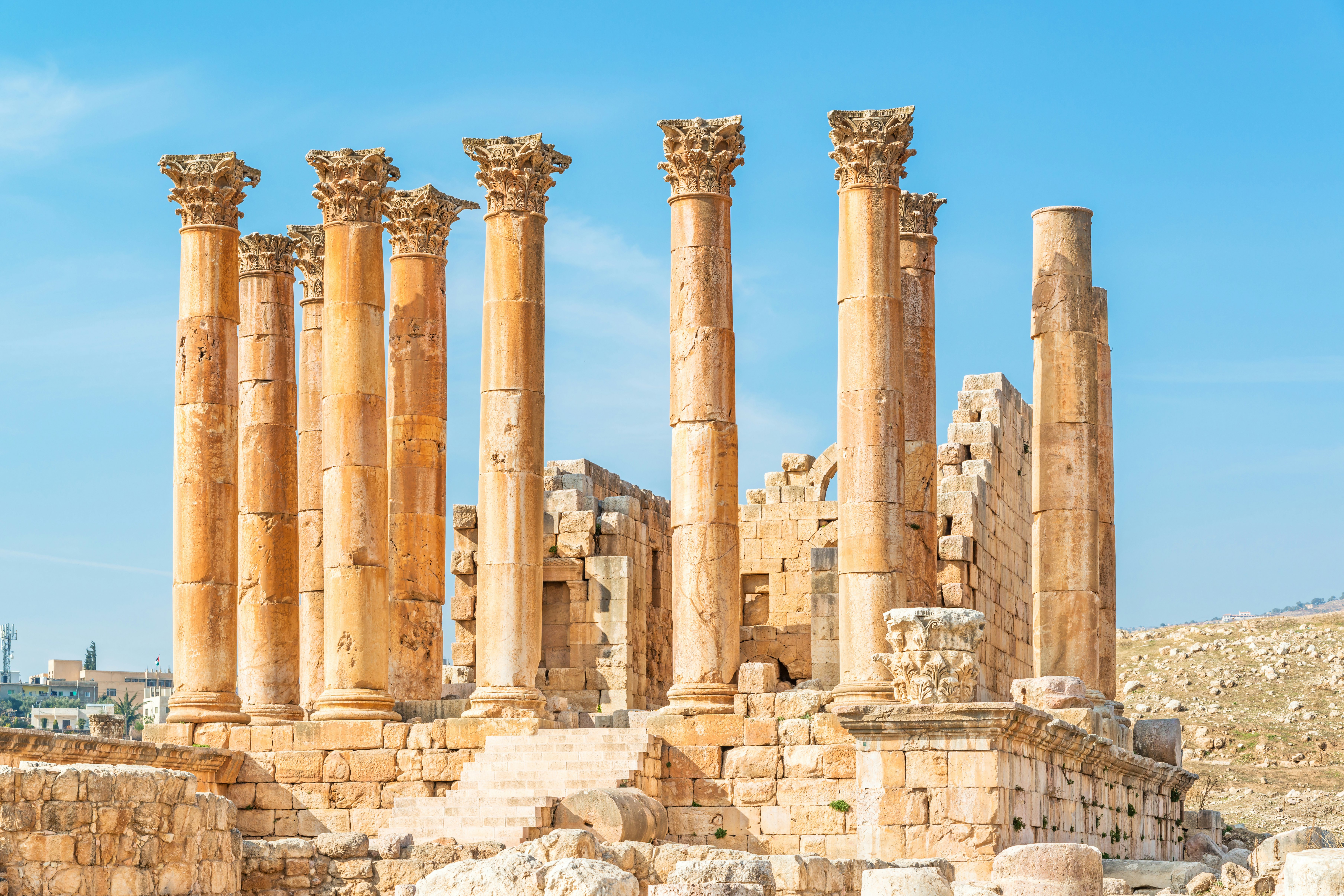 Temple of Artemis in the ancient Roman city of Gerasa, preset-day Jerash, Jordan.