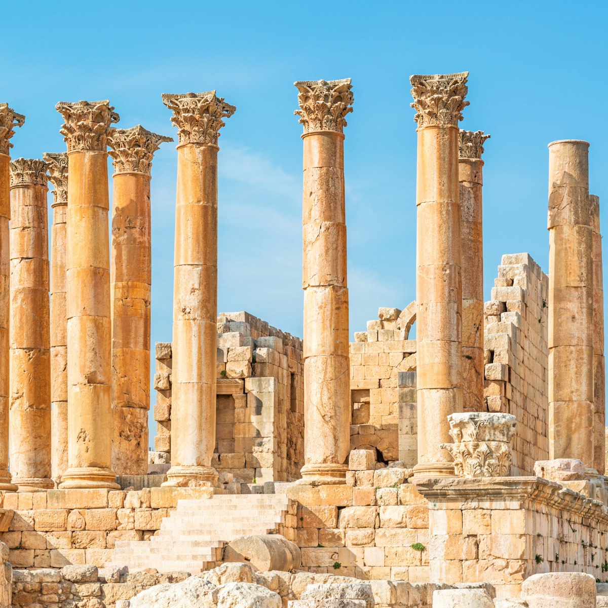 Temple of Artemis in the ancient Roman city of Gerasa, preset-day Jerash, Jordan. 