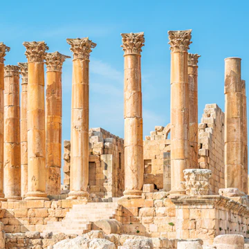 Temple of Artemis in the ancient Roman city of Gerasa, preset-day Jerash, Jordan.