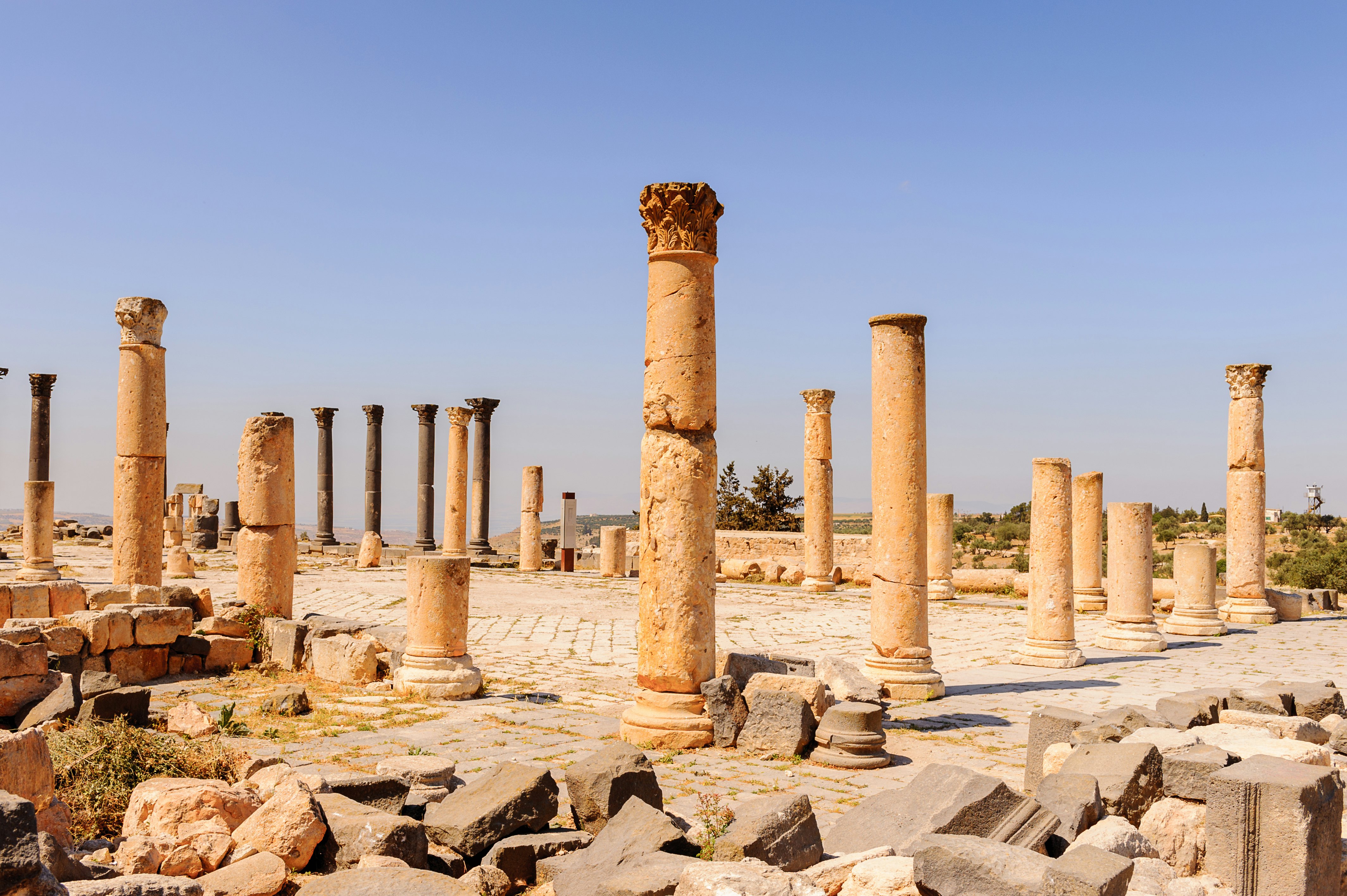 Roman columns of the ancient city of Gadara, modern Jordan.