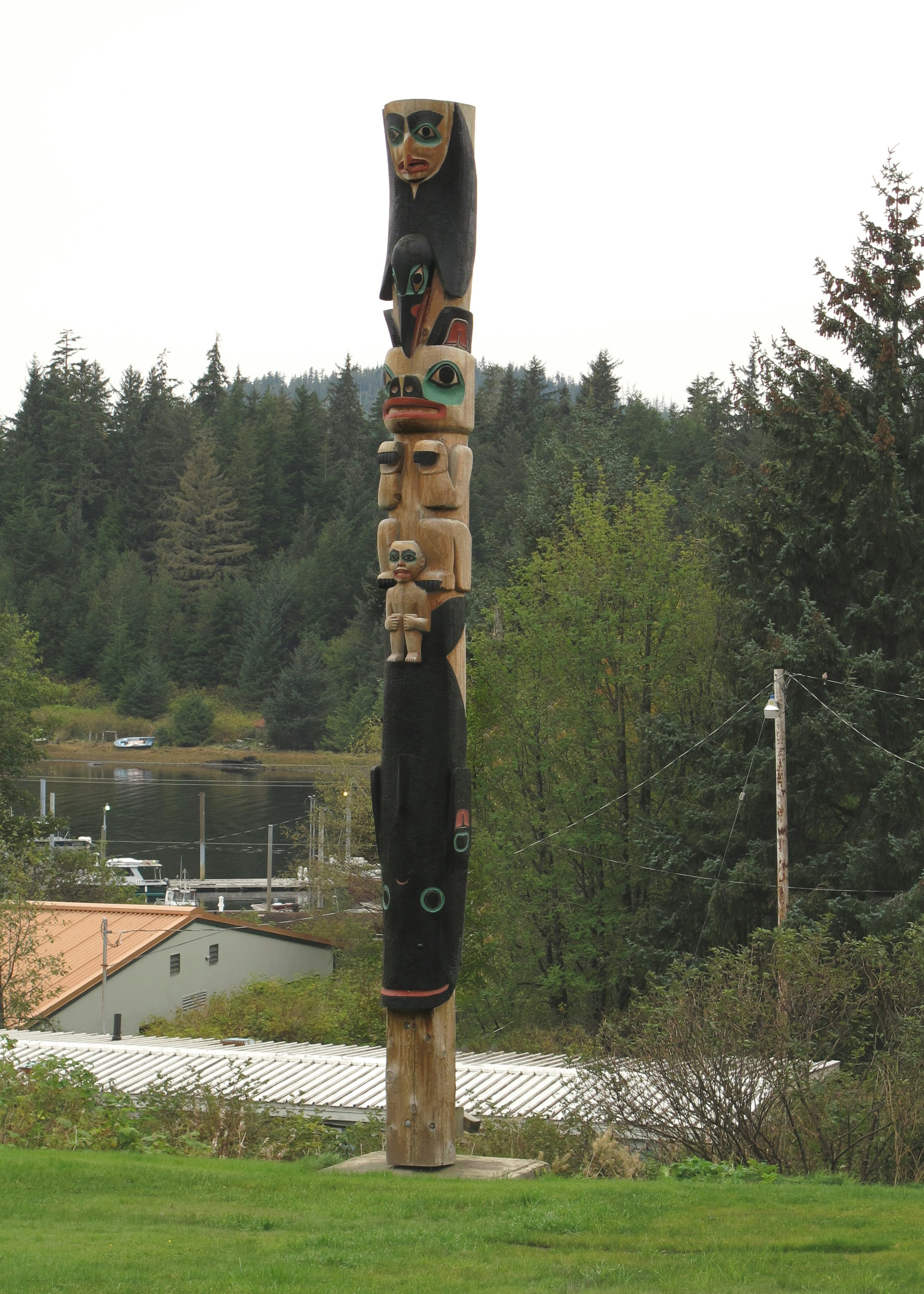 Totem Pole at Klawock Park, Prince of Wales Island, Alaska.