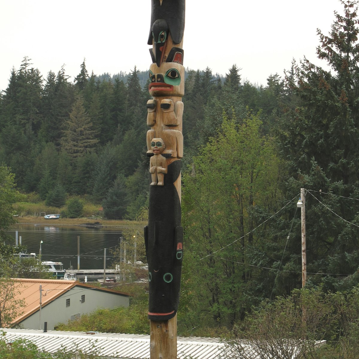 Totem Pole at Klawock Park, Prince of Wales Island, Alaska.