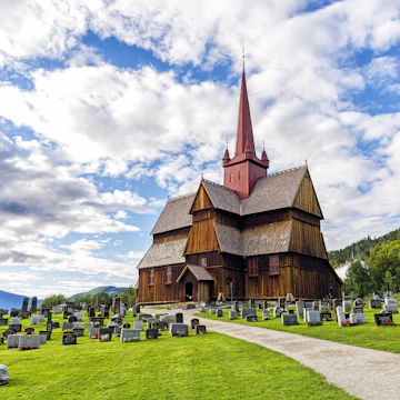 Ringebu Stave Church in Norway. Built in the first quarter of the 13th century, is one of 28 surviving stave churches and one of the largest.