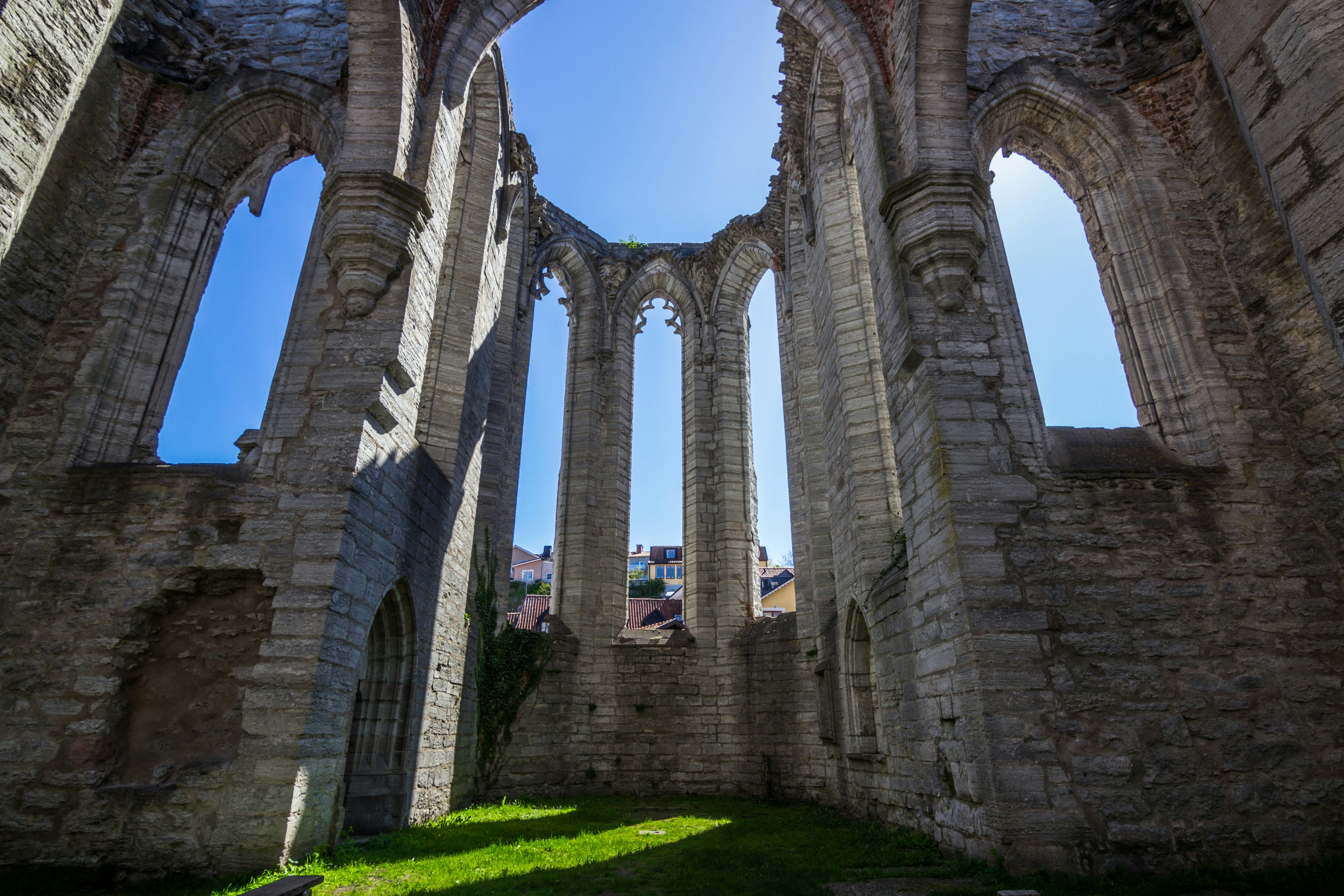 Inside the ruins of Saint Karin Cathedral in Visby, Sweden.