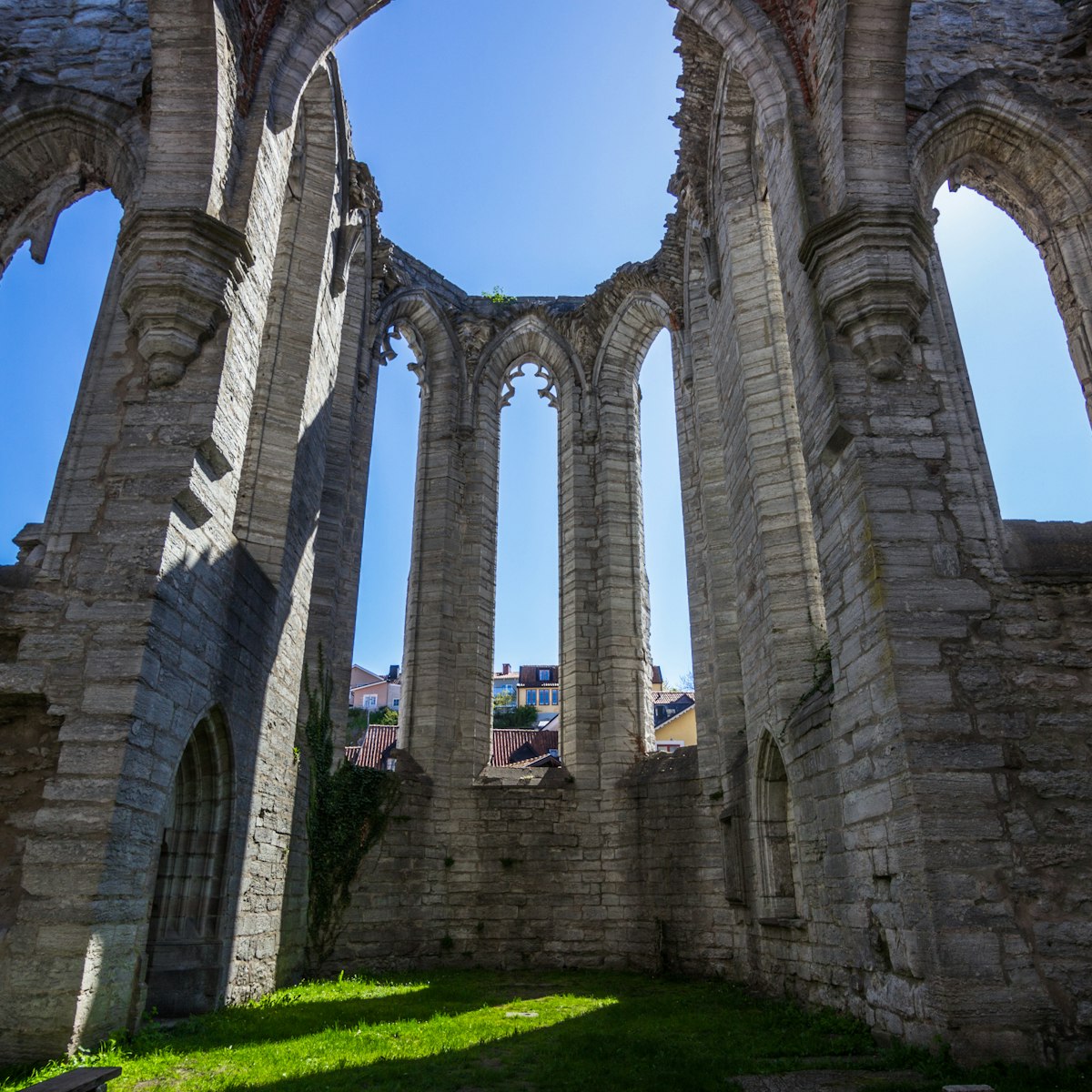Inside the ruins of Saint Karin Cathedral in Visby, Sweden.