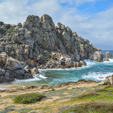 Rocky shore in Valle della Luna near Capo Testa, near Santa Teresa di Gallura, Sardinia.