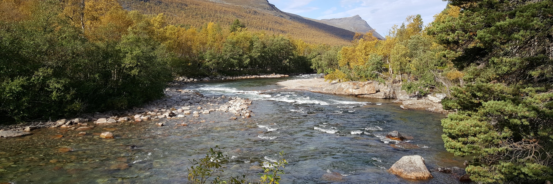 River during autumn at Ovre Dividal National Park, Norway.