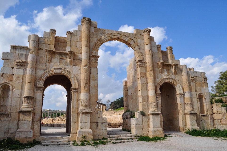 The South Gate in Jerash, Jordan. 