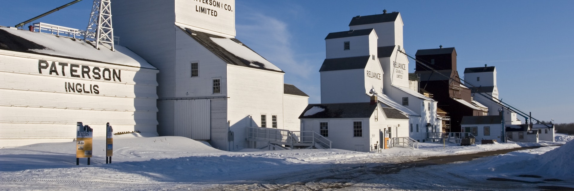 Inglis Grain Elevators National Historic Site, the best remaining example in Canada of a vintage grain elevator row.