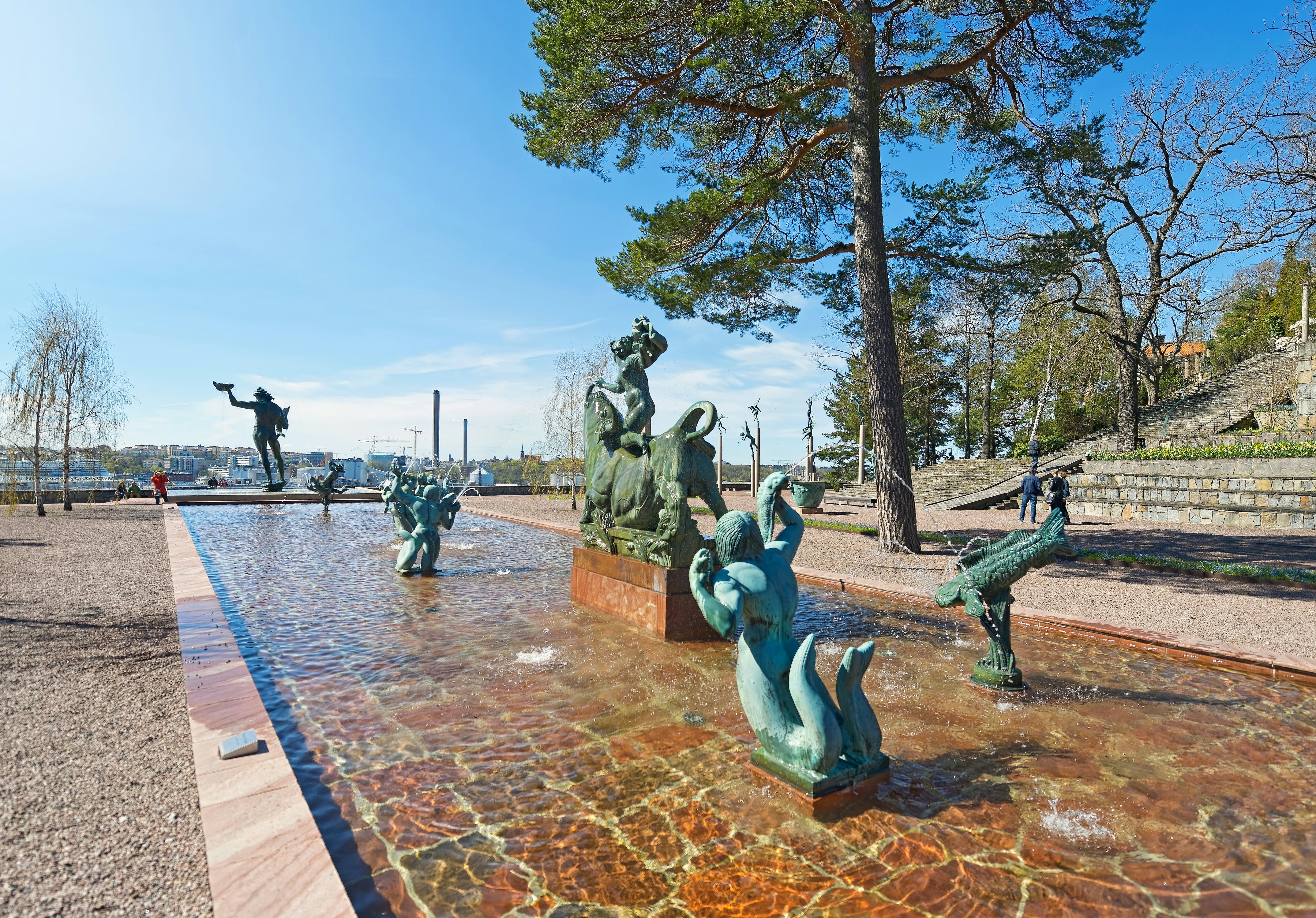 Entrance at Millesgarden with statues of the sculptor Carl Milles.