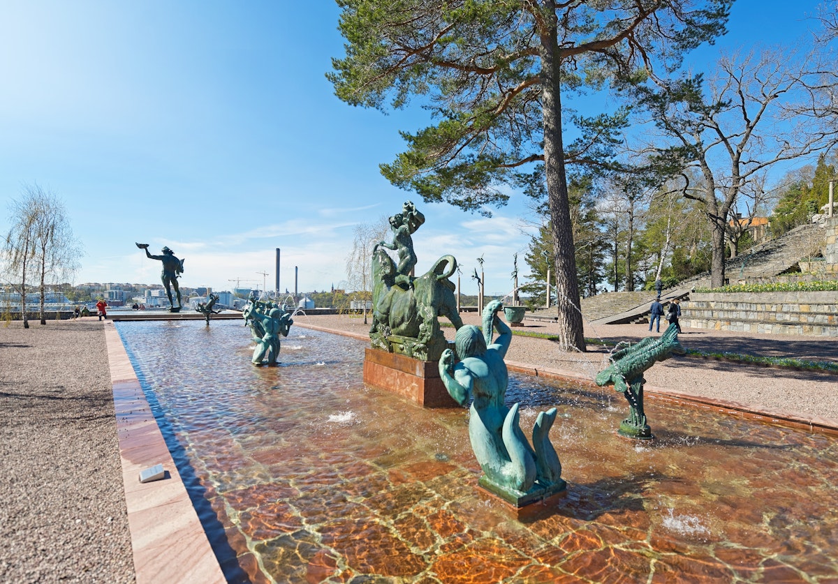 Entrance at Millesgarden with statues of the sculptor Carl Milles. 