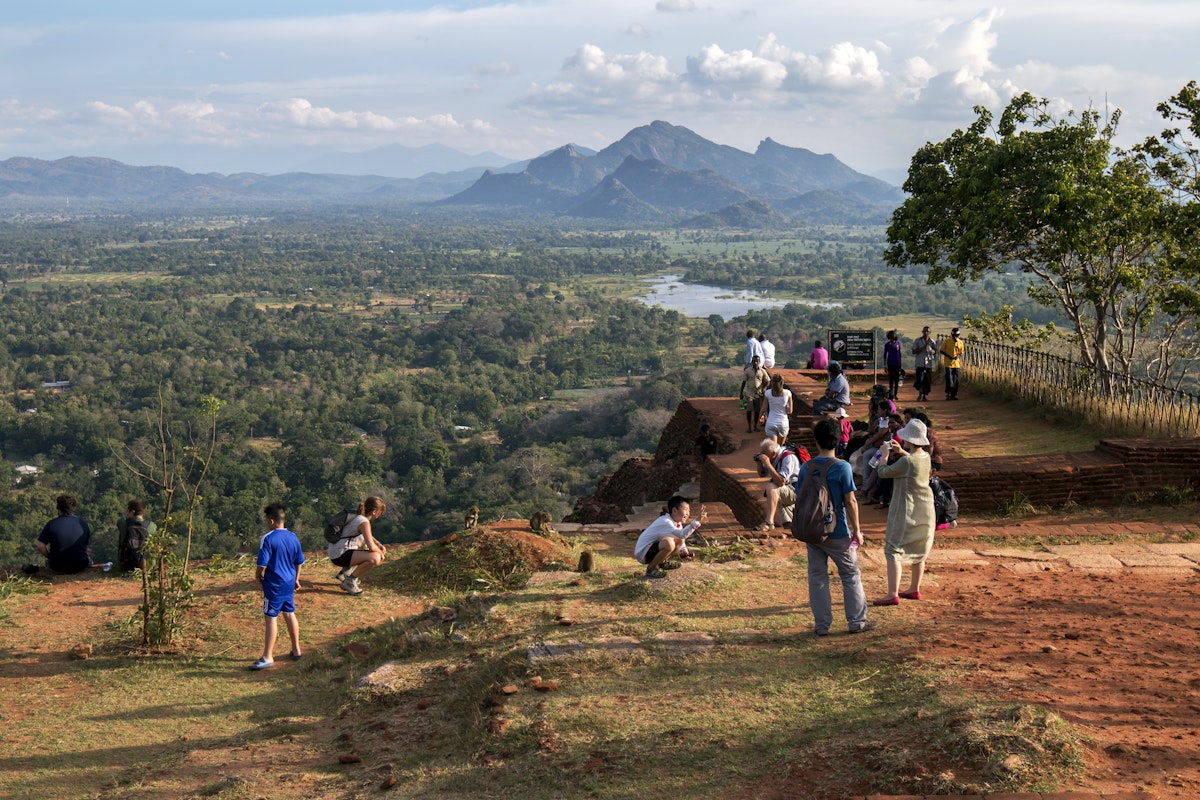 Visitors on the summit of Sigiriya Rock.