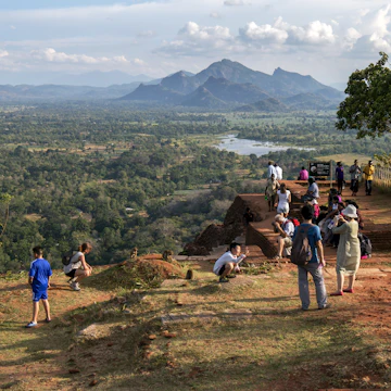 Visitors on the summit of Sigiriya Rock.