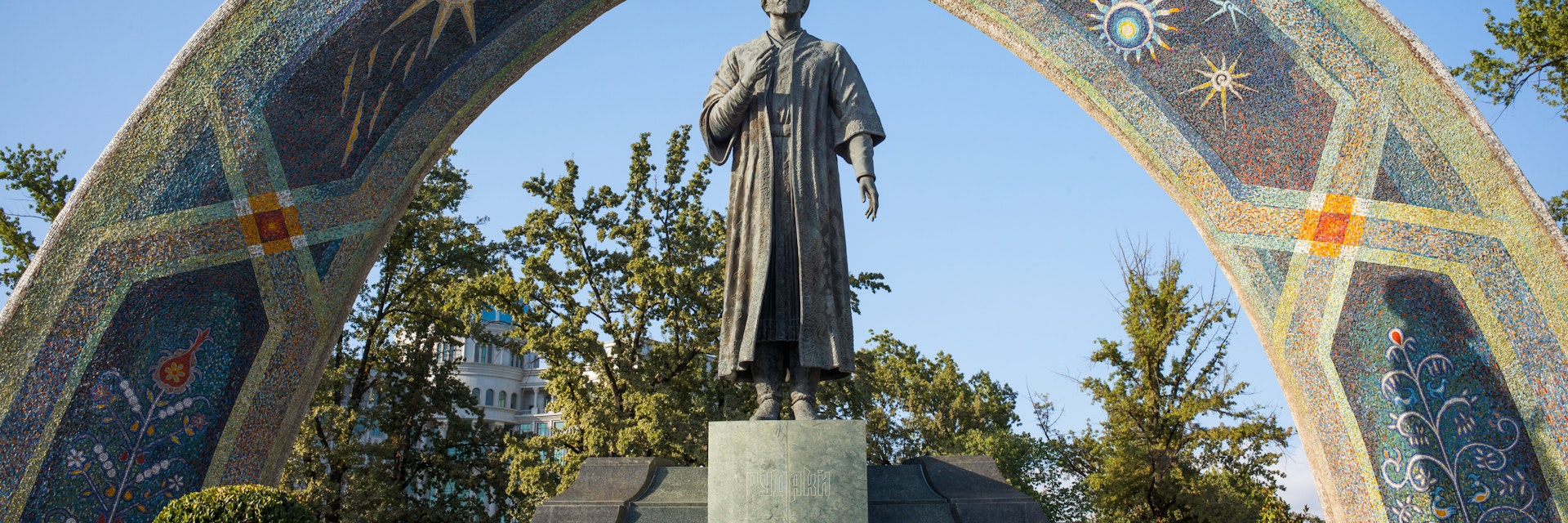 Statue of the famous Persian poet Rudaki in Rudaki Park.