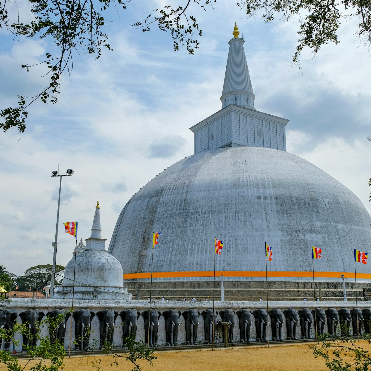Buddhist stupa Ruvanvelisaya Dagoba in Anuradhapura, Sri Lanka.
