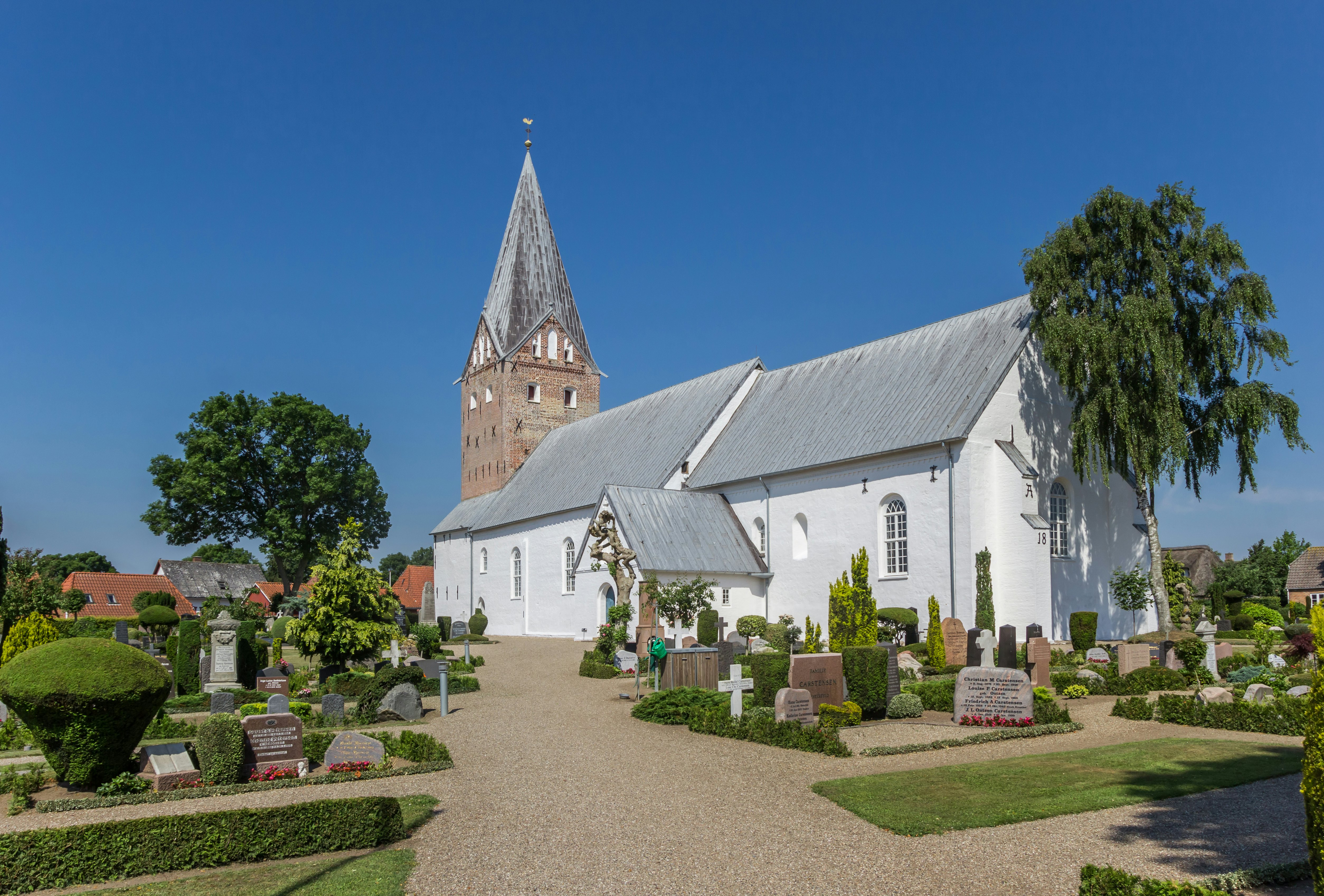 Cemetery at the Mogeltonder Kirke church in Denmark.