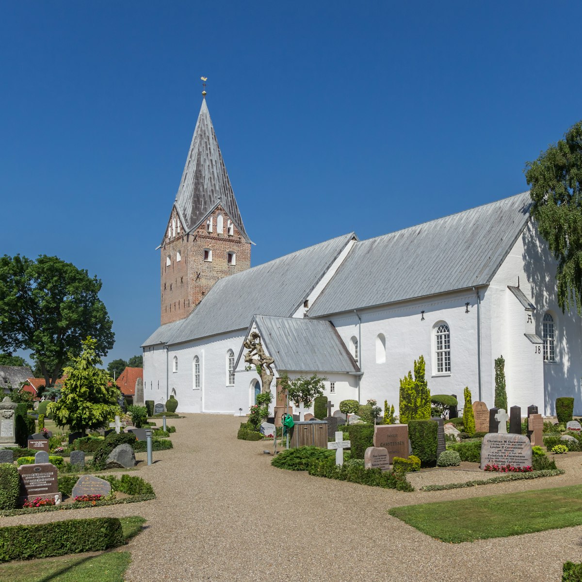 Cemetery at the Mogeltonder Kirke church in Denmark.