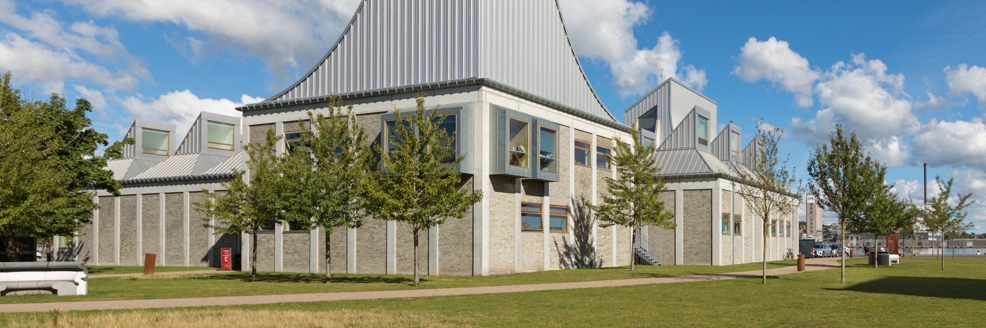 The Utzon Center, a cultural center located in Aalborg waterfront designed by the famous Danish architect Jørn Utzon, who was raised in Aalborg, and his son Kim.