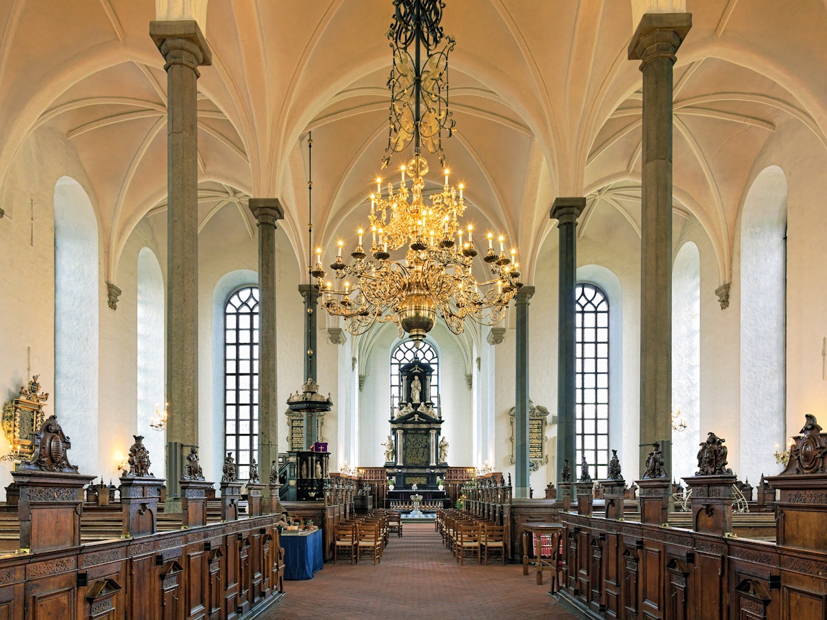 Interior of the Church of Holy Trinity. The church was built in 1617-1628 by design of the Flemish-Danish architect Lorenz van Steenwinckel.