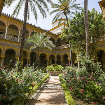 Interiors and details of Palacio de las duenas, in Seville, Spain.