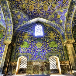 Imam Mosque at Naqhsh-e Jahan Square in Isfahan, Iran. Imam mosque is known as Shah Mosque. Its construction finished in 1629.; Shutterstock ID 92388088; Your name (First / Last): Lauren Keith; GL account no.: 65050; Netsuite department name: Online Editorial; Full Product or Project name including edition: Middle East Online Highlights Update
ancient, arch, architecture, art, building, culture, dark, decoration, design, dome, east, esfahan, heritage, historic, holy, imam, inner, inside, interior, iran, iranian, isfahan, islam, islamic, jahan, light, masjid, mosque, muslim, naqsh-e, old, ornament, pattern, persia, persian, pray, religion, sacred, shah, shine, sight, site, square, structure, sunlight, sunny, tile, traditional, vintage, wall