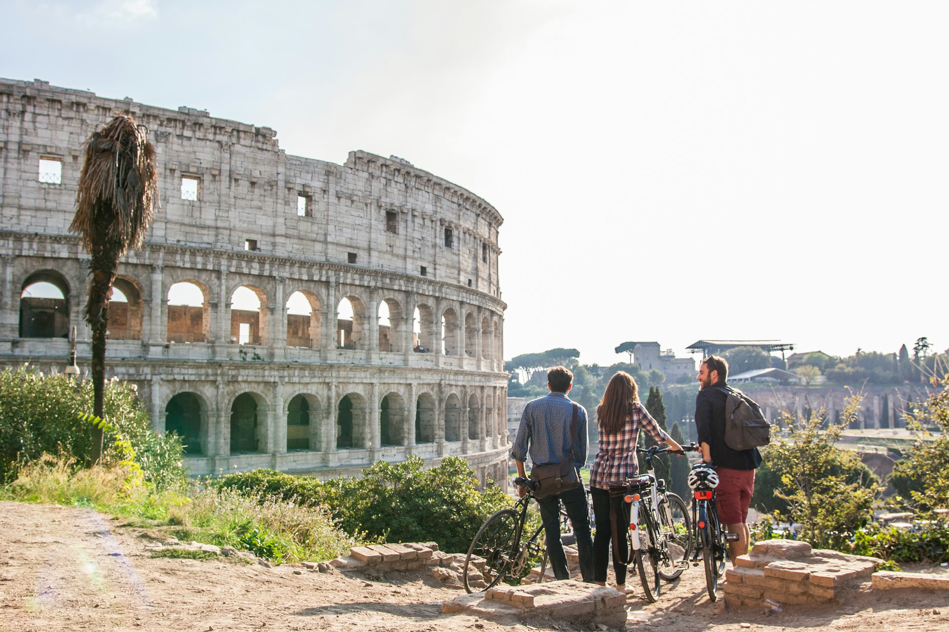 Biking to Rome's Colosseum