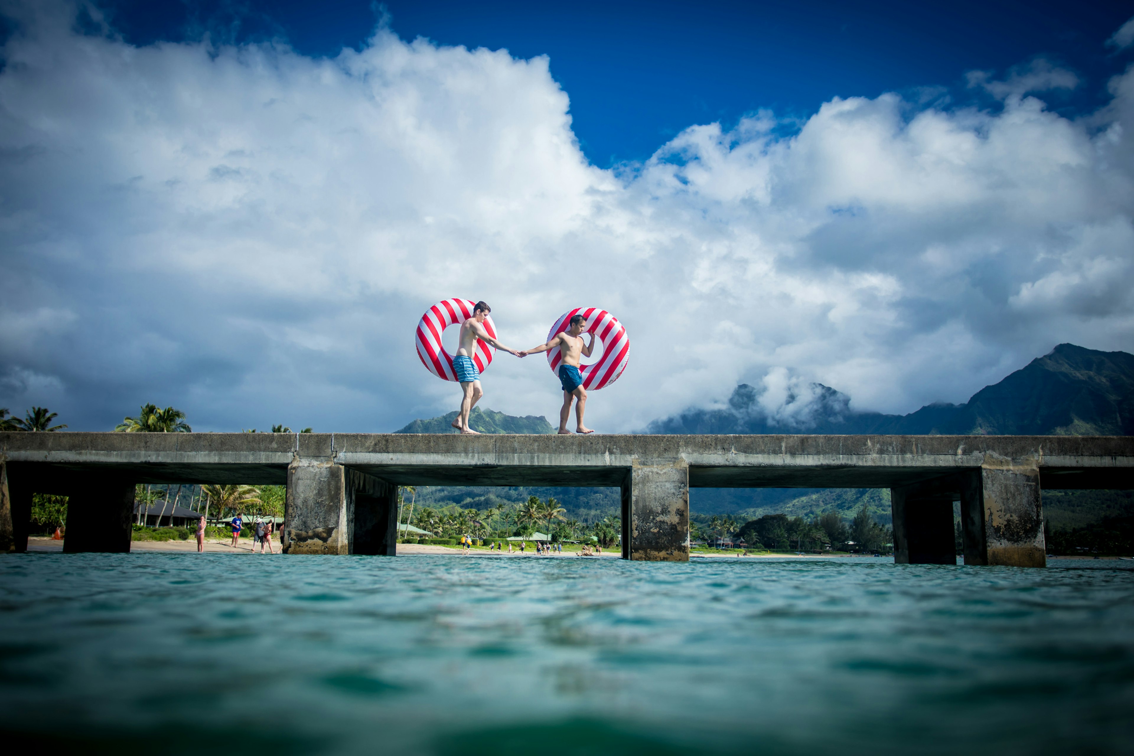 Two men who just got married in Hawaii in June 2019, on an adventure day together.