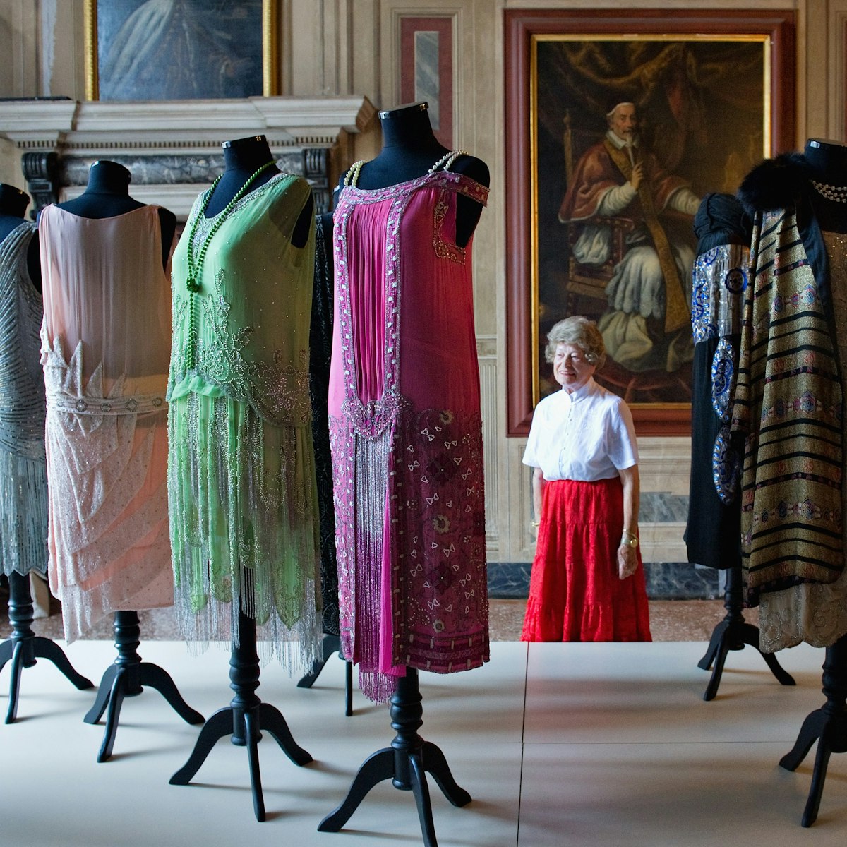 VENICE, ITALY - SEPTEMBER 16:  A woman admires some dresses  belonging to the collection of Alexander Vassiliev during the press preview of "Elegance in Exhile" at Palazzo Mocenigo on September 16, 2011 in Venice, Italy. "L'Eleganza in Esilio" tells the story of the cultural atmosphere and ambiance of the Russian elite at the beginning of 1900 and the international prestige of Djagilev's famous Russian Ballets.  (Photo by Marco Secchi/Getty Images)
125205363
Fashion, Human Interest
