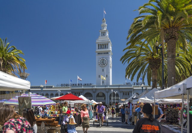The farmers' market outside the Ferry Building in San Francisco