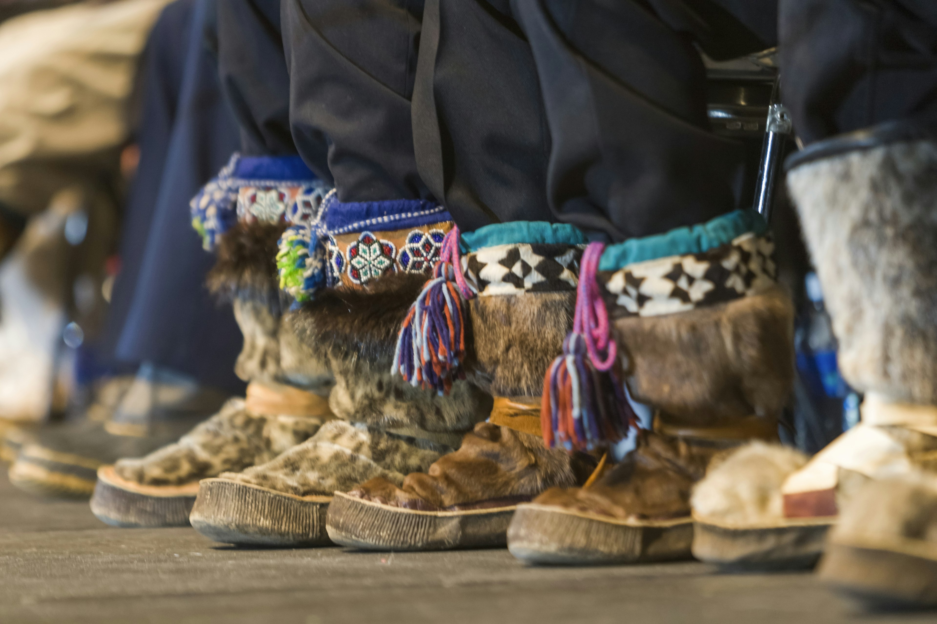 Decorative native Alaska mukluk boots