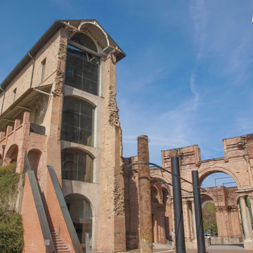 Outside of Castello di Rivoli castle.
