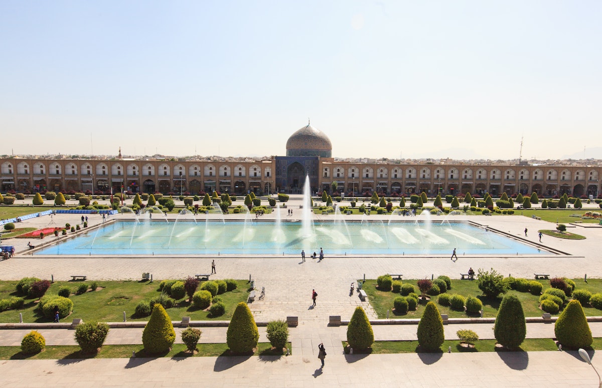 622798102
Ancient; Architecture; Indian Culture; Iran; Iranian Culture; Isfahan; Islam; Tourism; Town Square; Built Structure; Lotfollah; Minaret; Mosaic; Mosque; Naqsh-e Jahan; Travel; Travel Destinations; Tree; UNESCO World Heritage Site; City; Famous Place; fontain; Old; Pond; Religion; Cultures; East Asian Culture; Emam Mosque; History; Horizontal; People; Photography; Shah; Springtime;
Naqsh-e Jahan Square (Imam square), Isfahan, Iran