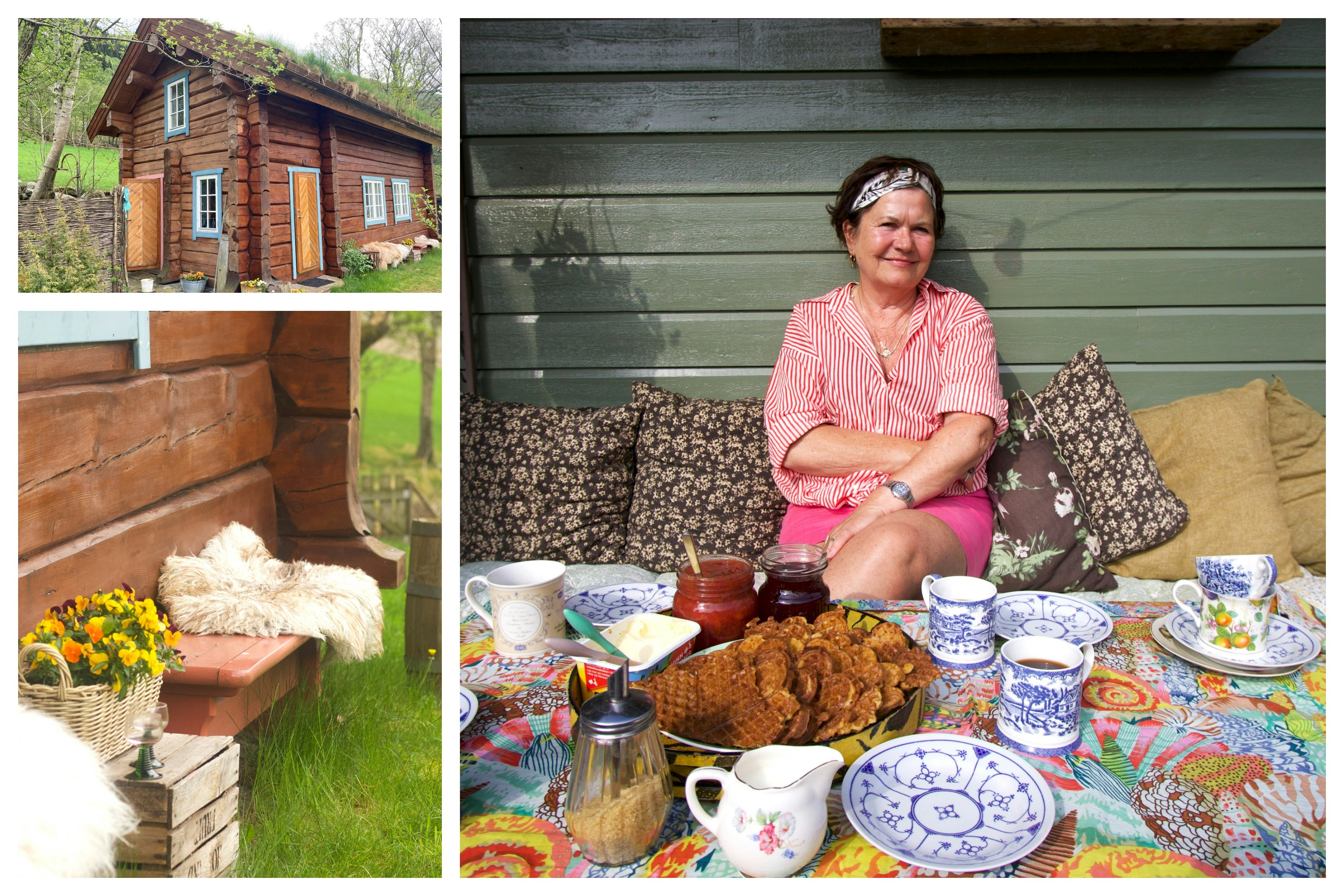 Cottage and traditional lunch in the Norwegian countryside