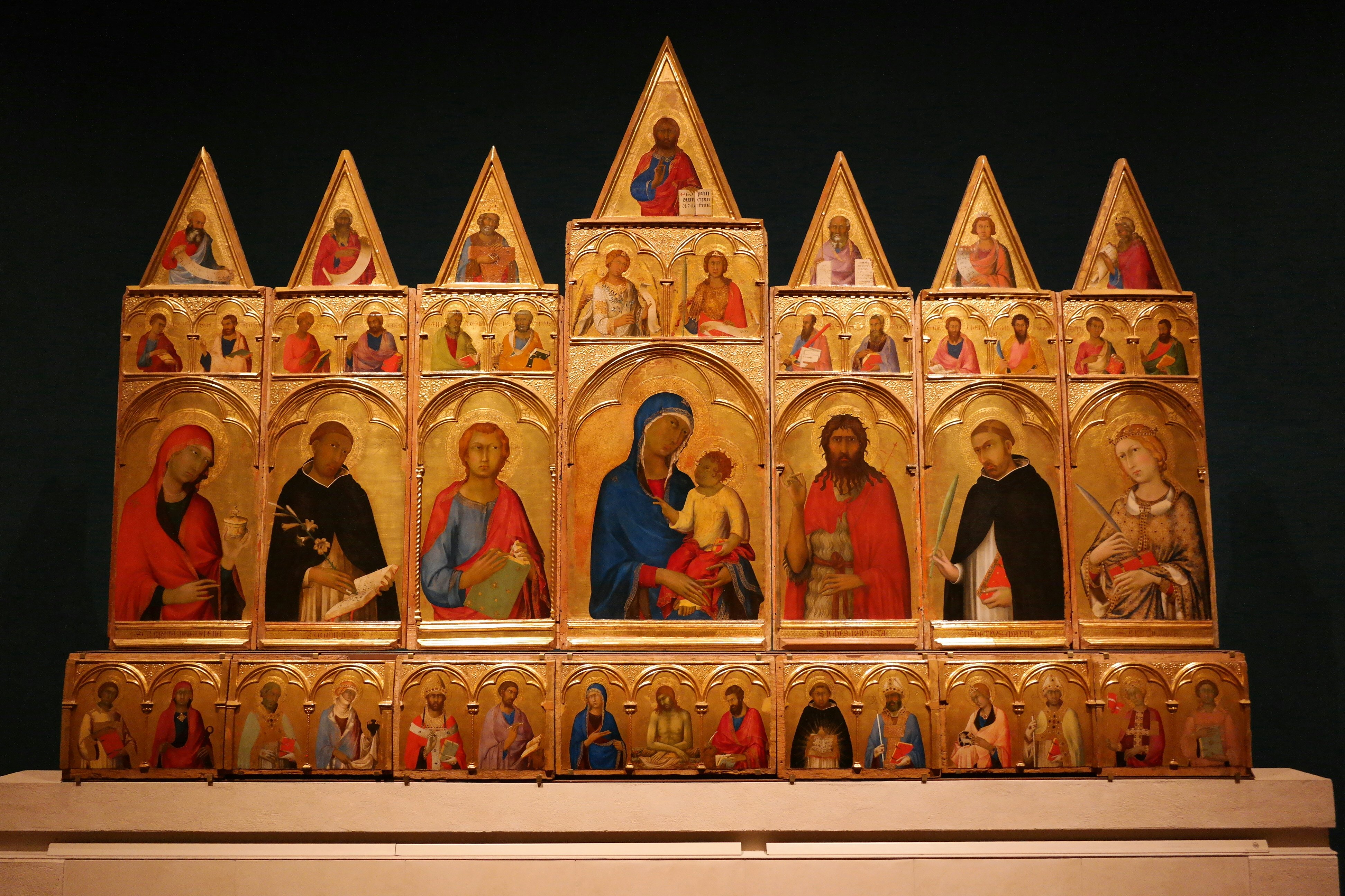 Museo Nazionale di San Matteo

SOURCE: https://commons.wikimedia.org/wiki/File:Pisa_-_Museo_Nazionale_di_San_Matteo,_Polittico_di_Santa_Caterina,_S._Martini.jpg
