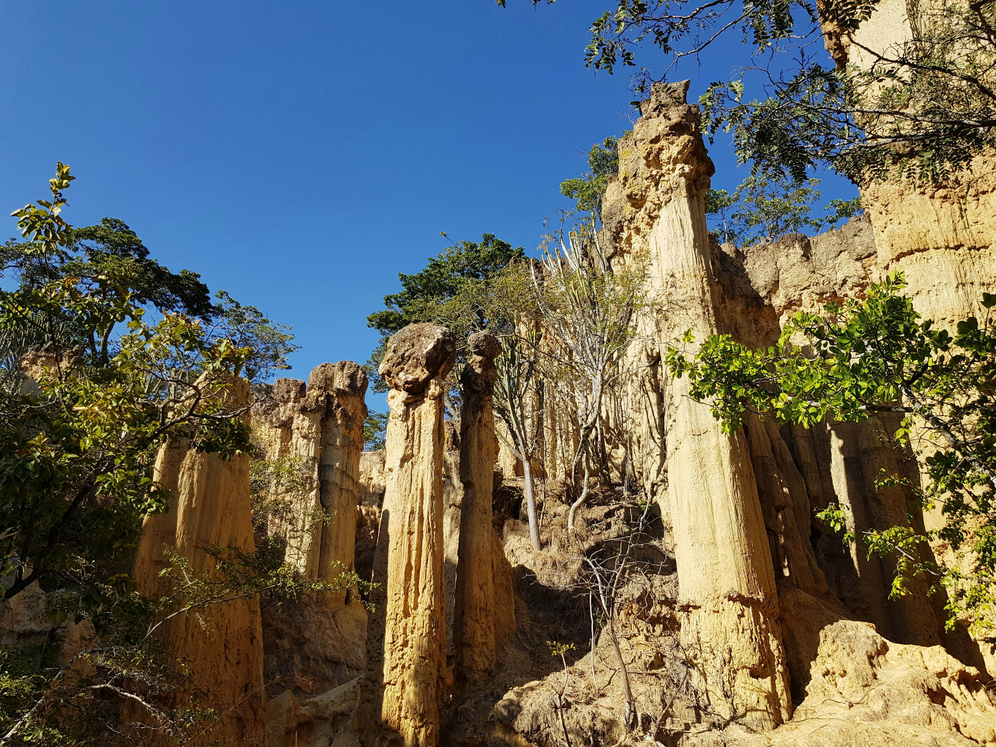 Natural cliff erosion at Isimila Stone Age site in Iringa, Tanzania.