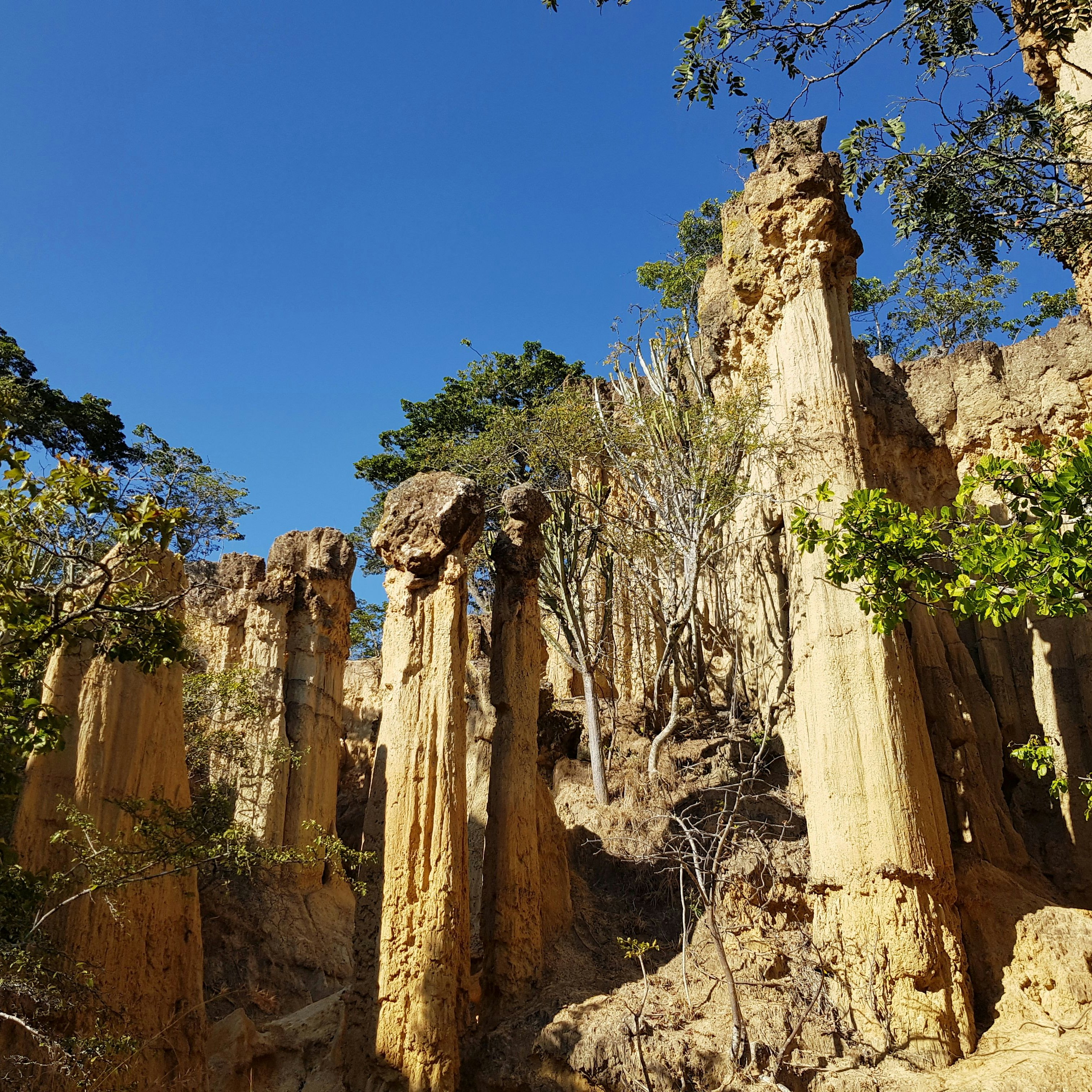 Natural cliff erosion at Isimila Stone Age site in Iringa, Tanzania.