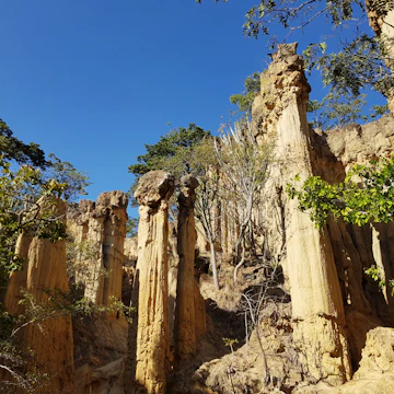 Natural cliff erosion at Isimila Stone Age site in Iringa, Tanzania.