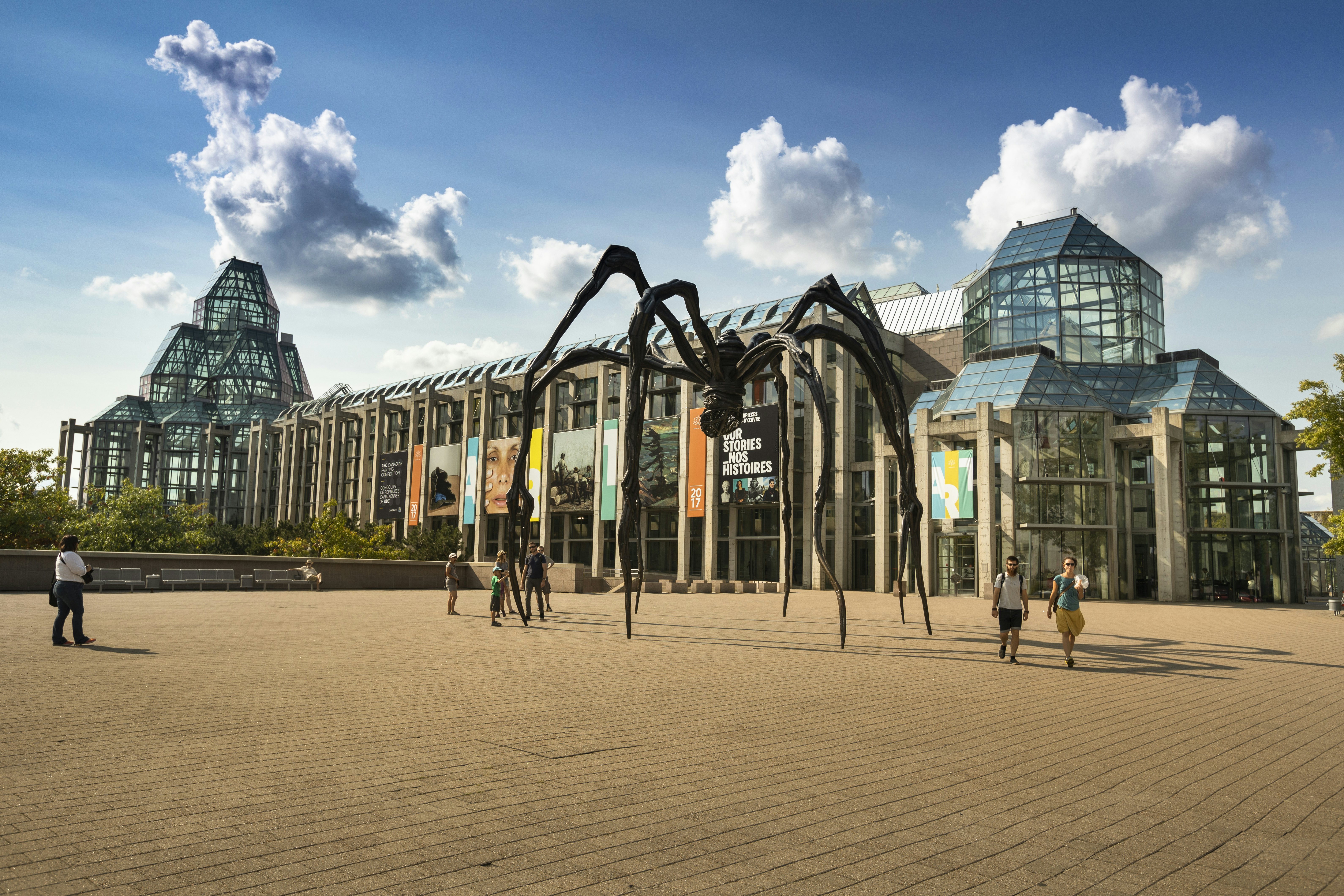 Ottawa, Canada - September 17, 2017:  Maman (1999) is a bronze, stainless steel, and marble sculpture by the artist Louise Bourgeois.  It is in front of The National Gallery of Canada, located in the capital city of Ottawa, Ontario, is one of Canada's premier art galleries.
960641114