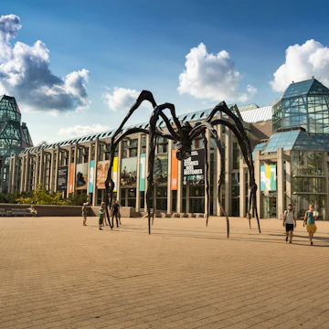 Ottawa, Canada - September 17, 2017: Maman (1999) is a bronze, stainless steel, and marble sculpture by the artist Louise Bourgeois. It is in front of The National Gallery of Canada, located in the capital city of Ottawa, Ontario, is one of Canada's premier art galleries.
960641114