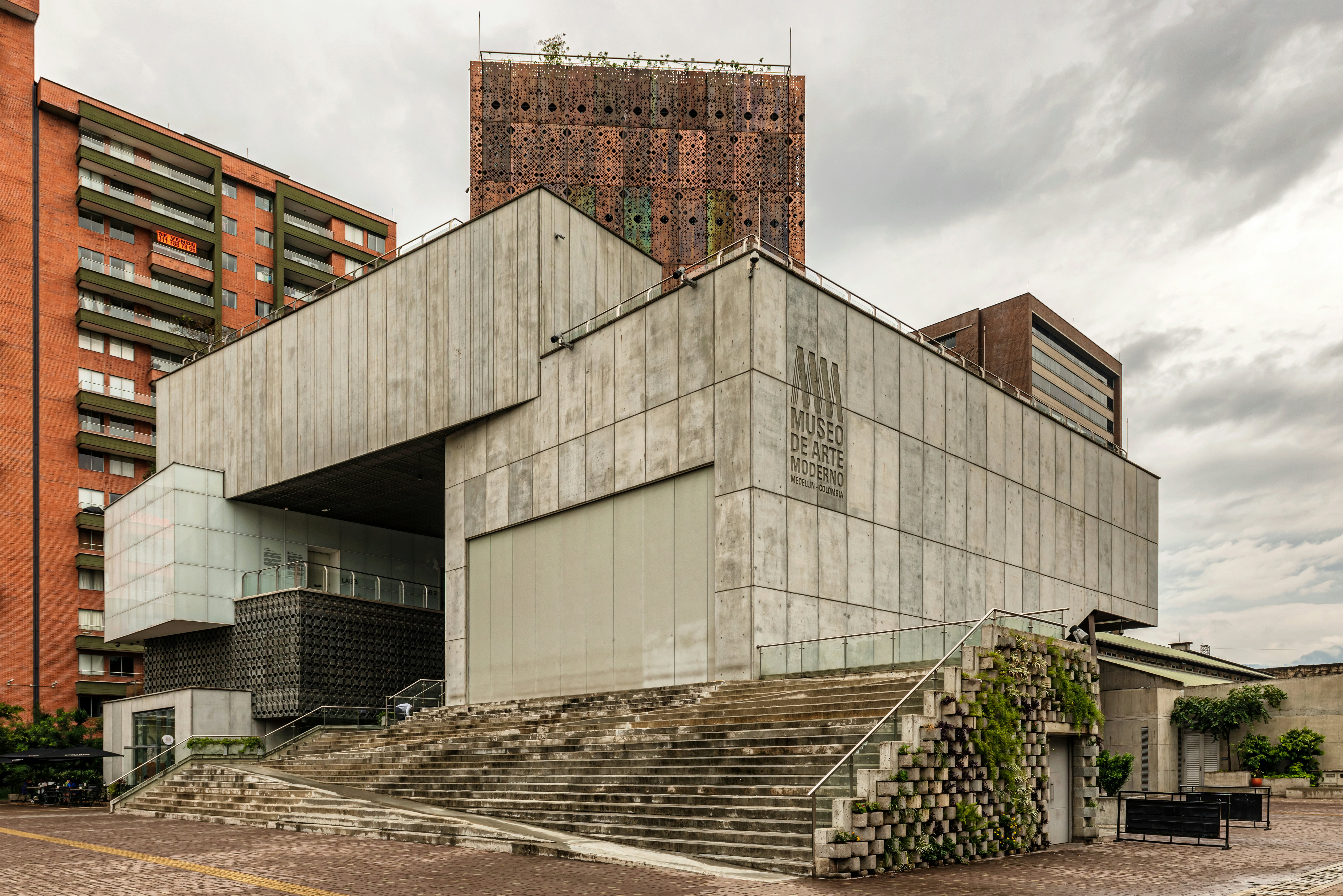 Museum of modern art building in Medellin, Colombia.